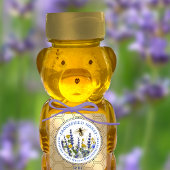 Honey Bear 8 oder 12 oz Label Wildblumen Bee Gold Quadratischer Aufkleber