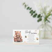 Honey Bear and Bear Book for Baby Shower Begleitkarte (Stehend Vorderseite)