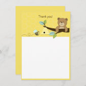 Honey Bear and Bee Flat Dankeschön Karte (Vorne/Hinten)