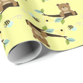Honey Bear and Bee Wrapping Paper Geschenkpapier (Rolleneckpunkt)