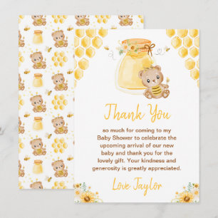Honey Bear Baby Shower Dankeskarte