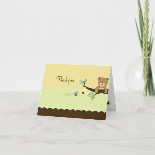 HONEY BEAR & BEE Folded Vielen Dank Dankeskarte (Vorderseite)