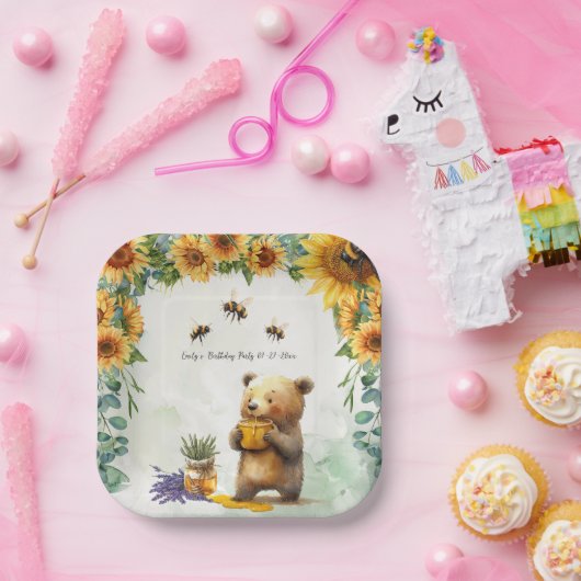 Honey Bear Birthday Party Cake Paper Teller (Party)