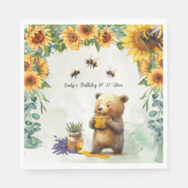 Honey Bear Birthday Party Napkins Serviette