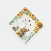 Honey Bear Birthday Party Napkins Serviette (Ecke)