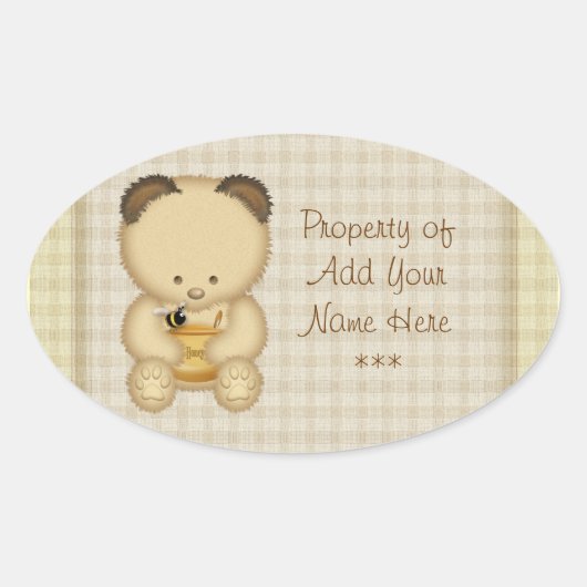 Honey Bear Buchzeichen Stickers (Vorderseite)