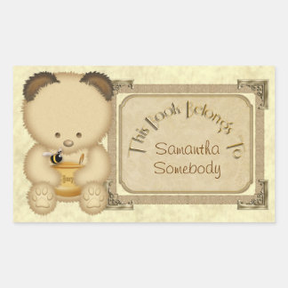 Honey Bear Buchzeichen Stickers