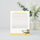 Honey Bear Custom Flyer Baby Shower Admin Cards (Stehend Vorderseite)