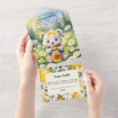 Honey Bear Daisy Flower Garden Frühjahrsdusche All In One Einladung (Abreißen)