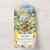 Honey Bear Daisy Flower Garden Frühjahrsdusche All In One Einladung (Innen Boden)