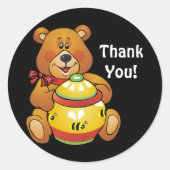 Honey Bear danke Ihnen Cartoon Aufkleber (Vorderseite)