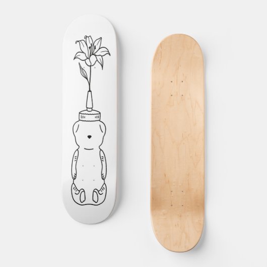 Honey Bear Deluxe Blume Whiteout Skateboard (Vorderseite)
