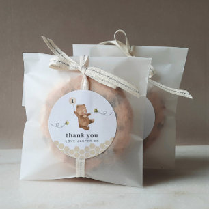 Honey Bear First Bee Day Danke Runder Aufkleber