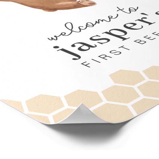 Honey Bear First Bee Day Poster (Ecke)