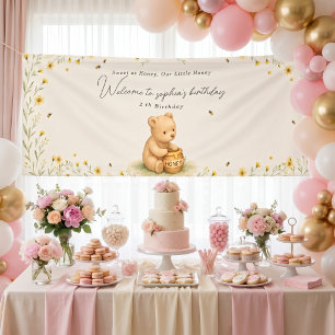 Honey Bear Floral Baby Geburtstag Banner