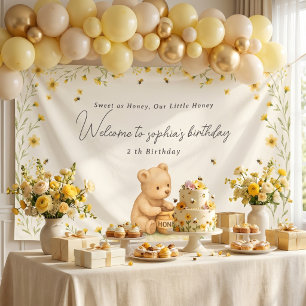 Honey Bear Floral Baby Geburtstag Banner