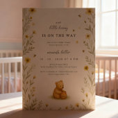 Honey Bear Floral Baby Geburtstag Einladung