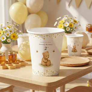 Honey Bear Floral Baby Geburtstag Pappbecher