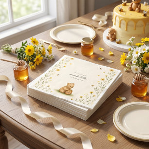 Honey Bear Floral Baby Geburtstag Serviette