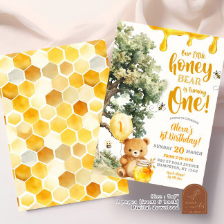 Honey Bear macht einen Geburtstag Einladung