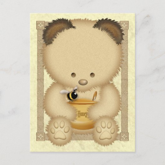 Honey Bear Postcard Postkarte (Vorderseite)