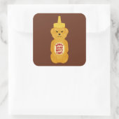 Honey Bear Quadratischer Aufkleber (Tasche)