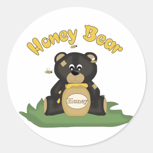 Honey Bear Runder Aufkleber (Vorderseite)