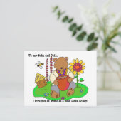 Honey Bear Ukrainian Folk Art Postkarte (Stehend Vorderseite)