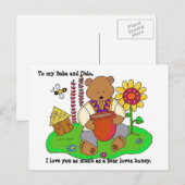 Honey Bear Ukrainian Folk Art Postkarte (Vorne/Hinten)