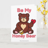 Honey Bear Valentine's Day Card Karte (Gelbe Blume)