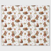 Honey Bears Pattern | Baby Girl Wrapping Paper Geschenkpapier (Flach)