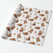 Honey Bears Pattern | Baby Girl Wrapping Paper Geschenkpapier (Ungerollt)
