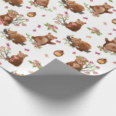 Honey Bears Pattern | Baby Girl Wrapping Paper Geschenkpapier (Ecke)