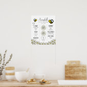 Honey Bee1st Birthday Milestone White Poster (Küche)
