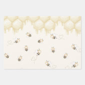 Honey Bee 1. Geburtstag Geschenkpapier Set (Vorderseite 3)