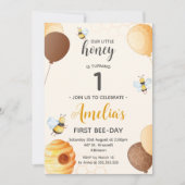 Honey Bee 1. Geburtstag Party Einladung (Vorderseite)