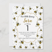 Honey Bee 1. Geburtstag Party Einladung (Vorderseite)