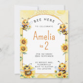 Honey Bee 2. Geburtstag Einladung (Vorderseite)