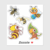Honey Bee and Cricket Custom Cut Vinyl Sticker (Blatt)