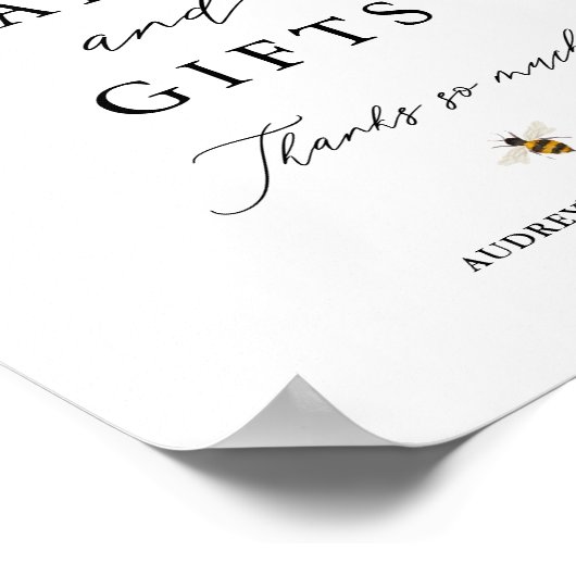 Honey Bee and Daisy Cards and Gifts Dusche Display Poster (Ecke)