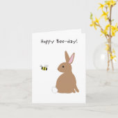 Honey Bee and Honey Bunny Birthday Card Karte (Gelbe Blume)