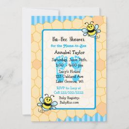 Honey Bee and Honeycomb Boy's Baby Shower Einladung