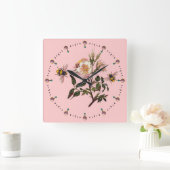 HONEY BEE AND WILD ROSE, BEEKEEPER QUADRATISCHE WANDUHR (Zuhause)