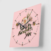 HONEY BEE AND WILD ROSE, BEEKEEPER QUADRATISCHE WANDUHR (Winkel)