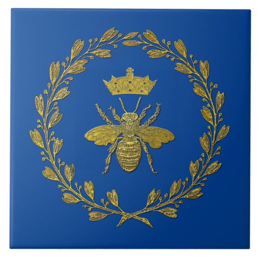 Honey Bee and Wreath Keramik Tile Fliese (Vorderseite)