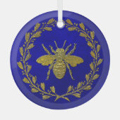 Honey Bee and Wreath Ornament Aus Glas (Vorderseite)
