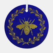 Honey Bee and Wreath Ornament Aus Glas (Rückseite)