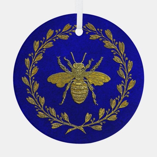 Honey Bee and Wreath Ornament Aus Glas (Rückseite)