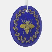 Honey Bee and Wreath Ornament Aus Glas (Vorderseite Rechts)