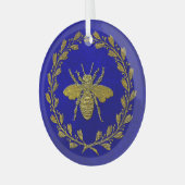 Honey Bee and Wreath Ornament Aus Glas (Vorderseite links)
